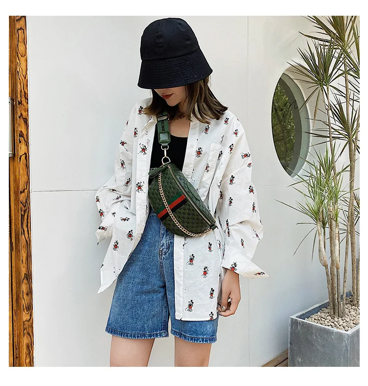

Women's Bags 2020 New Fashion All-match Crossbody Chest Bag Tide Wide Shoulder Strap Single Shoulder Small Bag