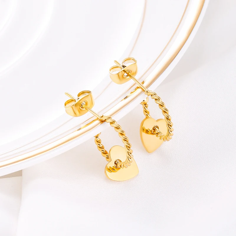 

Женские серьги-подвески из нержавеющей стали в форме сердца