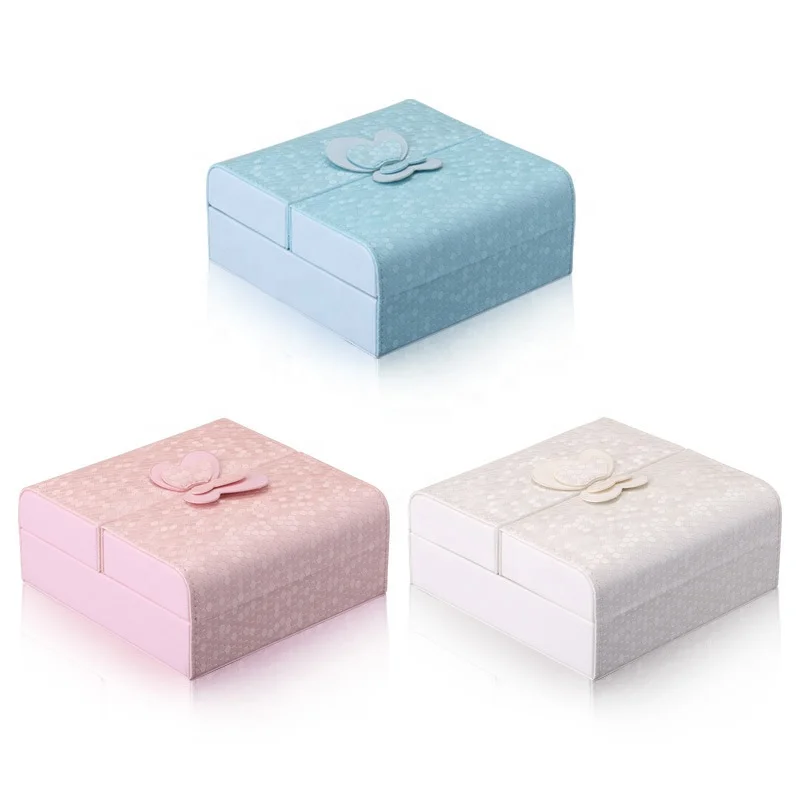 

PU Jewelry Organizer box makeup Organizer Bracelets Earring&Ring casket packaging case box Necklace container Collection gift