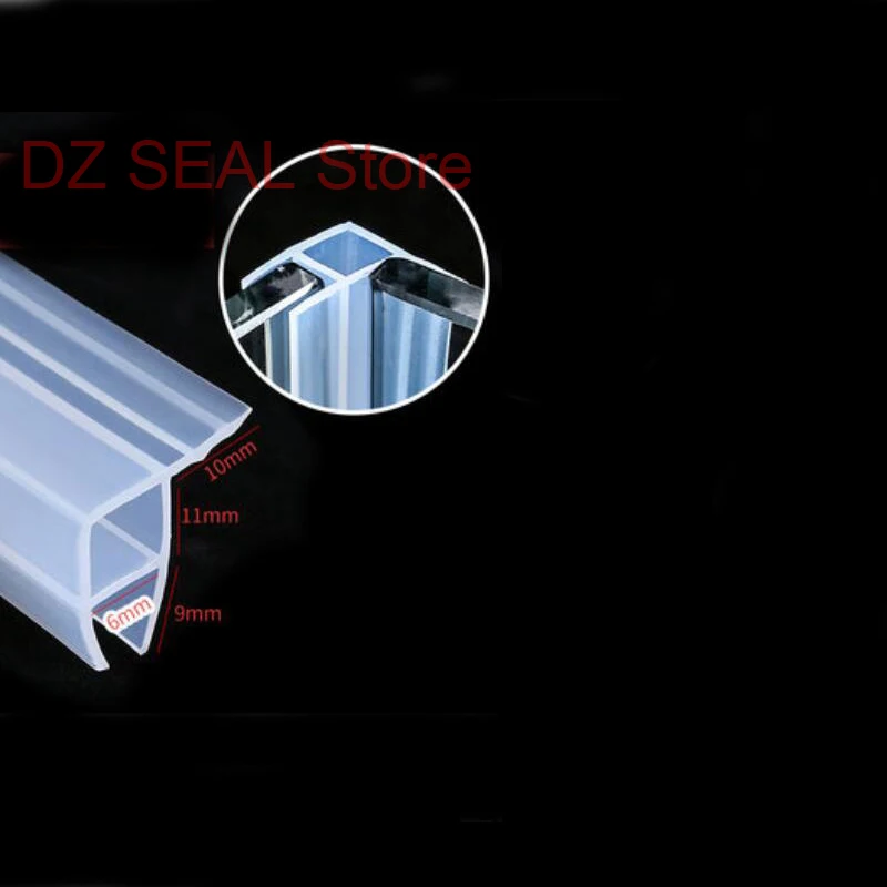 

3 meters silicone rubber bath shower door window soft seal strip for 6mm glass