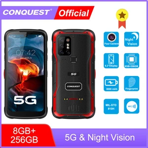 CONQUEST S20 5G Night Vision Smartphone IP68 Waterproof 48MP Four
Camera 8GB RAM 256GB ROM 6.3 Inch Global Version Mobile Phones
