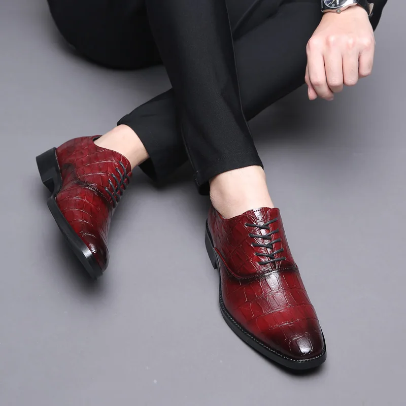 Мужские классические кожаные туфли на шнуровке деловые повседневные мужские