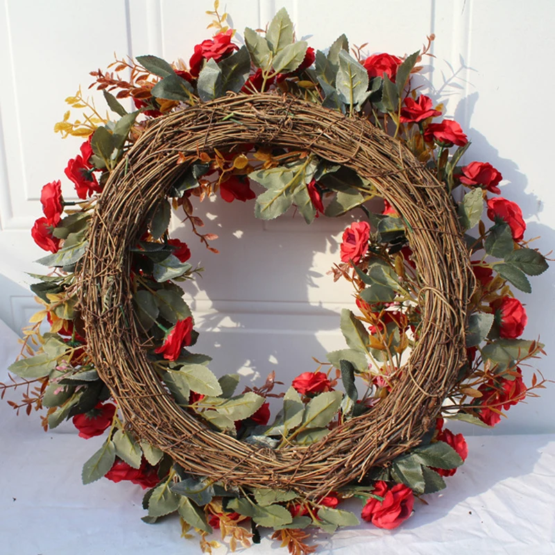 

50cm Easter Wreath Handcrafted New Year Elegant Holiday Wreath Wreath Door Wall Garland Christmas Decoration for Home Farmhouse