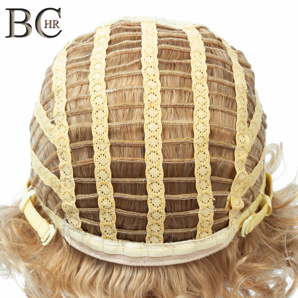 Короткие вьющиеся синтетические парики BCHR золотые вечерние волосы для белых