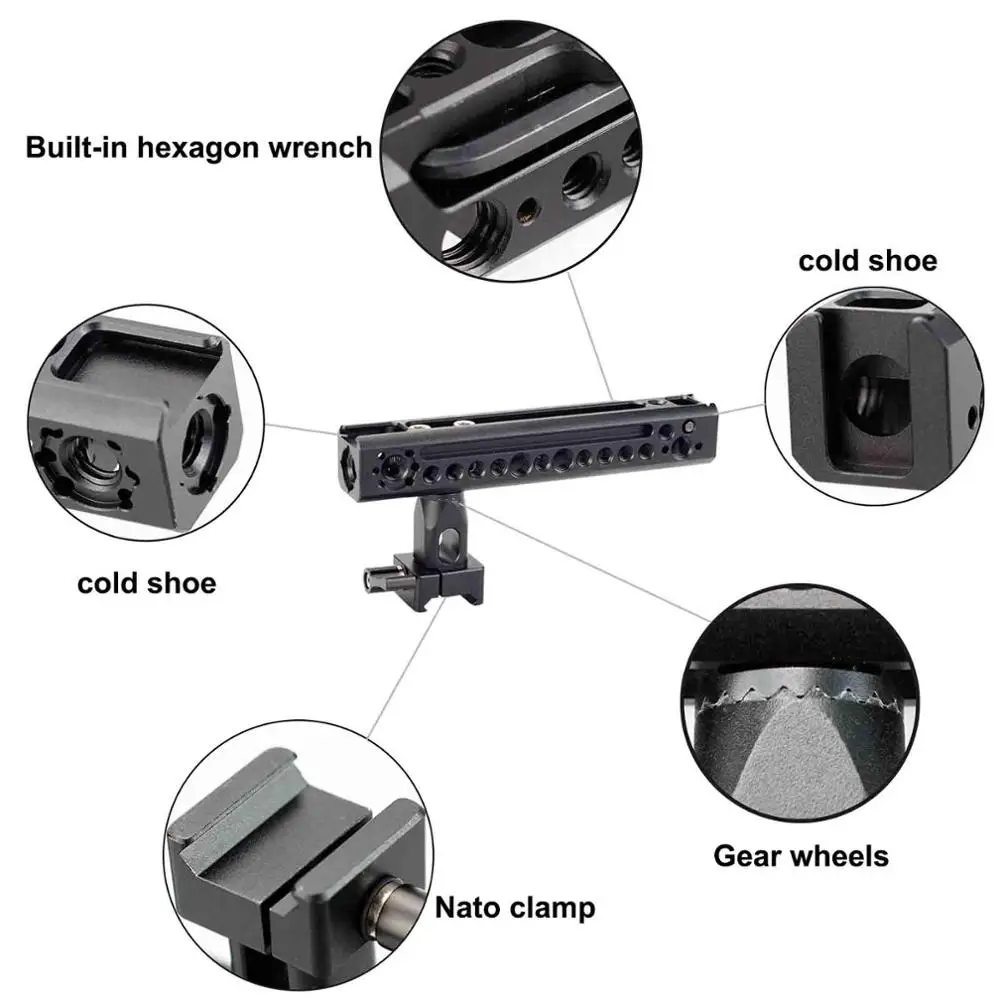 MAGICRIG Вращающаяся ручка NATO с холодным башмаком и отверстием Arri Type в качестве