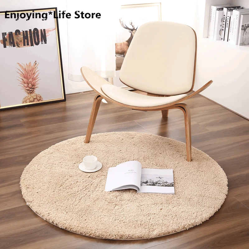 

Round Carpet Computer Chair Floor Mat Bedroom Household Carpet Area Rugs Carpets for Living Room