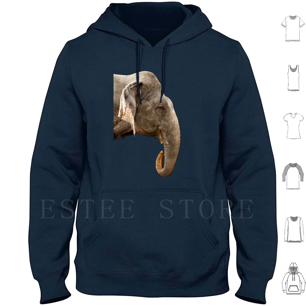 

Elephant Hoodie Long Sleeve Animal Elephant Realistic