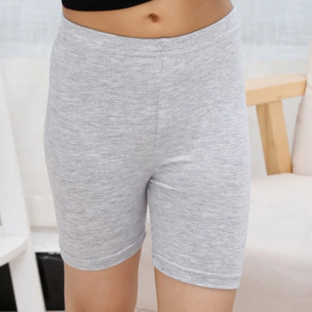 

Kid's Girl Plain Color Safety Pants Short Knee Length Stretch Summer Skinny Soft
