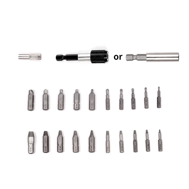 

22PC Double-end Broken Wire Remover Anti-tooth Anti-edge Damaged Screw Head Broken screw extractor Combination Removal Tool