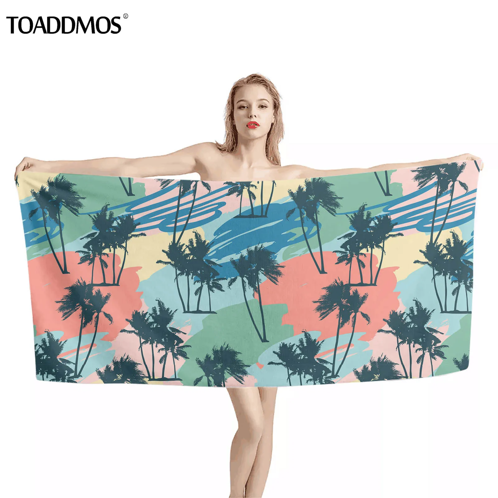 

TOADDMOS полотенце для ванны с рисунком тропической пальмы океанских волн мягкое пляжное полотенце премиум-класса быстросохнущее полотенце дл...