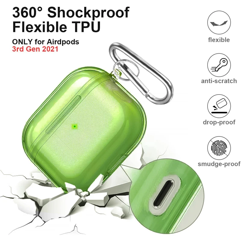 Яркий прозрачный чехол для AirPods 3 Apple 3-го поколения чехлы Air Pods Pro защитный