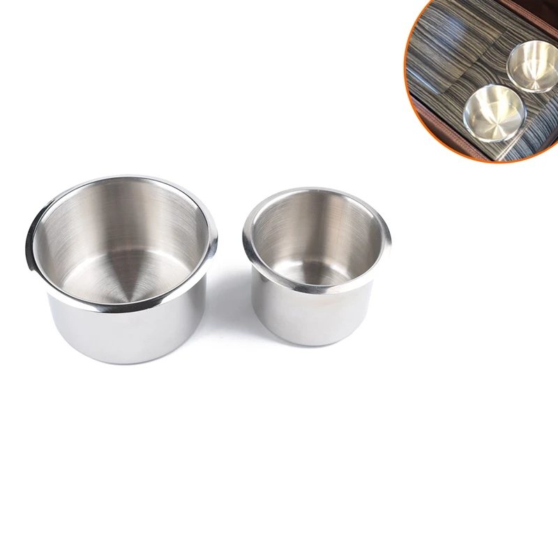 

2PCS Marine Boat Yacht RV Recessed Cup Drink Can Holder Stainless Steel Drop-in Cup Holder