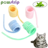1pcs pet spring toy colorful cats mint plush toys funny pet interactive toy cat scratcher kitten spiral coil toys pet supplies