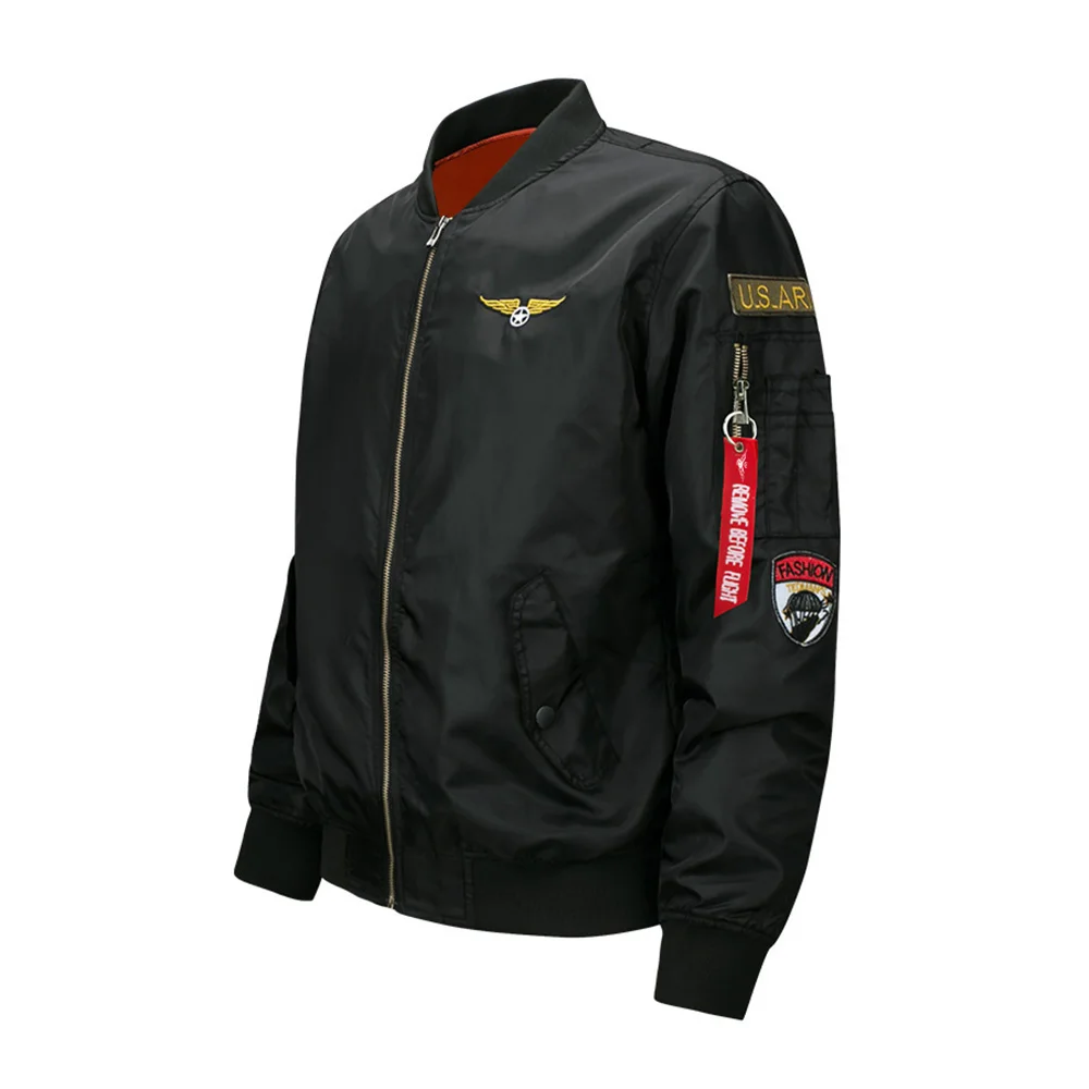 Для мужчин летная куртка пилота ВВС военный мотоцикл пальто Бейсбол MA-1 короткий