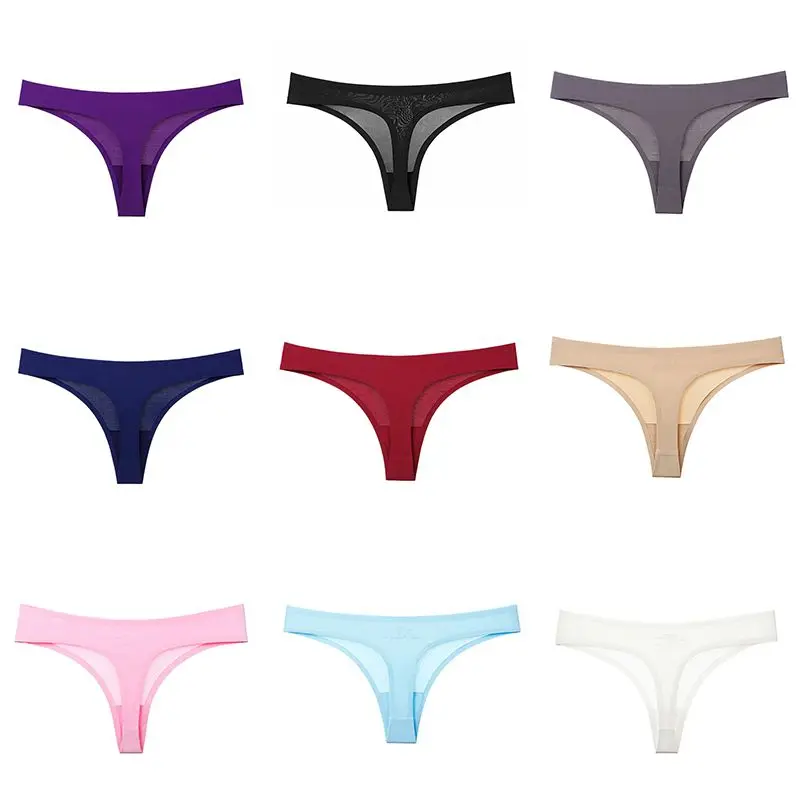 B Женские сексуальные однотонные изысканные мягкие трусы с низкой посадкой