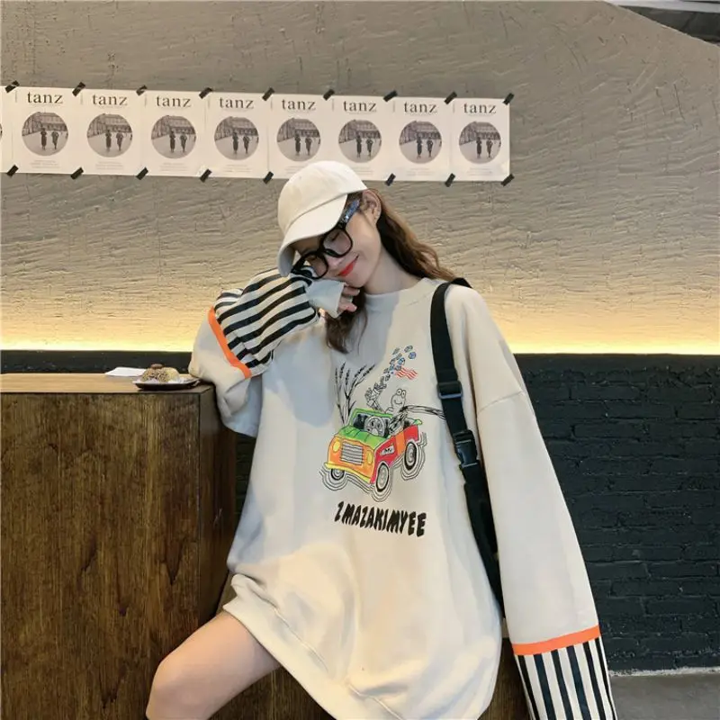 Женское осеннее бархатное худи с длинным рукавом и круглым вырезом | Женская