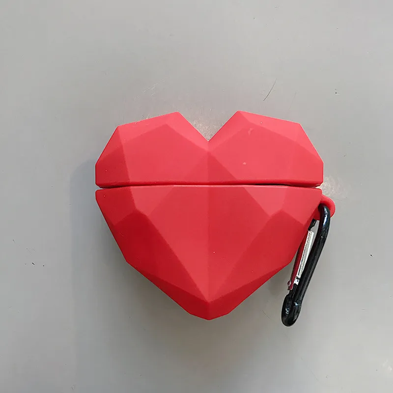 

Cartoon 3D diamond Lovely heart bluetooth headset Silicone case for apple airpods 1 2 Wireless charging cover for airpods pro 3