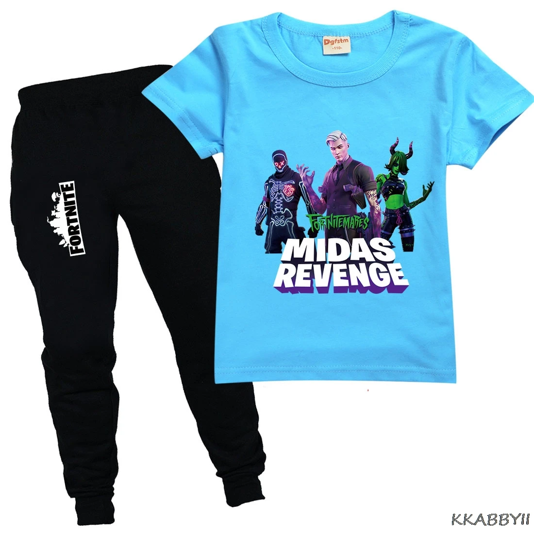 Фото Игра Fortnite Новинка; Комплекты летней детской одежды; Разноцветная футболка для девочек + штаны, комплект из 2 предметов с персонажами из мультфильмов для мальчиков и девочек комплект детской одежды №4