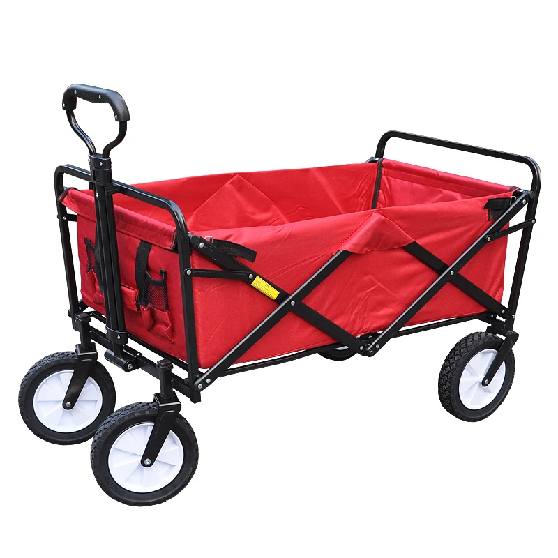 Camping Shopping Cart Portable Steel Frame Outdoor Camping Cart Collapsible Folding Outdoor Utility Wagon