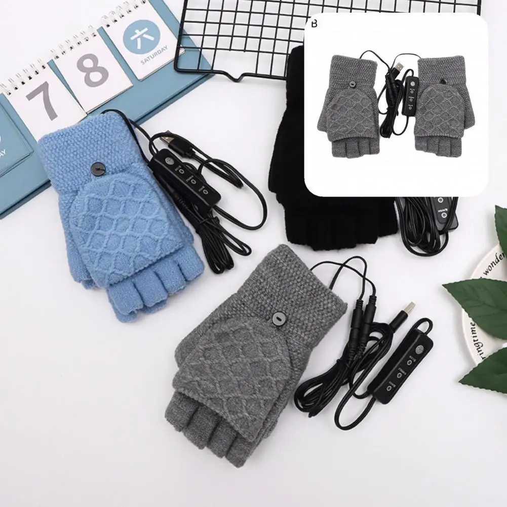 

Перчатки с подогревом через USB, эластичные модные широкие рукавицы с коротким рукавом