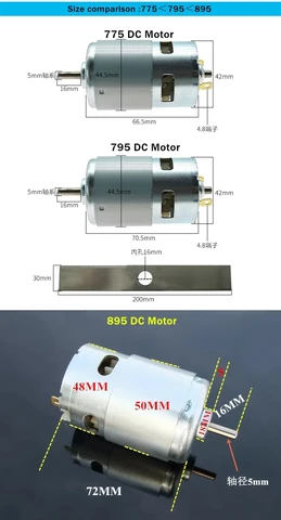 775 795 895 Мотор Миниатюрная газонокосилка Набор Электрический DC 12 В 24 В Обрезка Электроинструменты Высокоскоростные шаровые двигатели Садовый костюм 12 В
