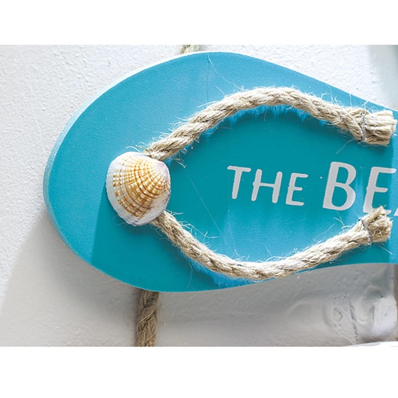 

Nautical Beach Flip Flop Wall Ornament Wooden Slippers Hanging Door Decor Nautical Themed Wall Sign Home Decor Wooden Wall Art D