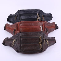 fashion business mens cash register multi function collection waist bag head leather running sports manufacturer
