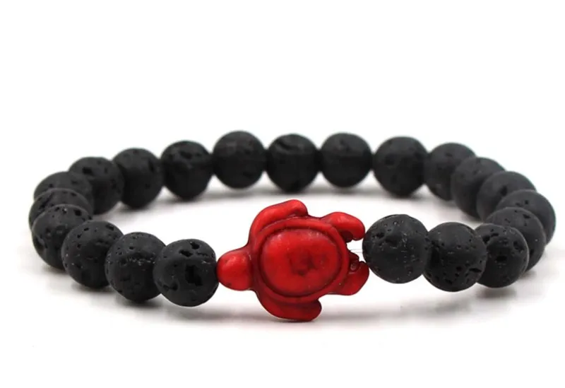 8 мм ikj4 черный камень вулканическая лава браслеты из бисера красная бирюза