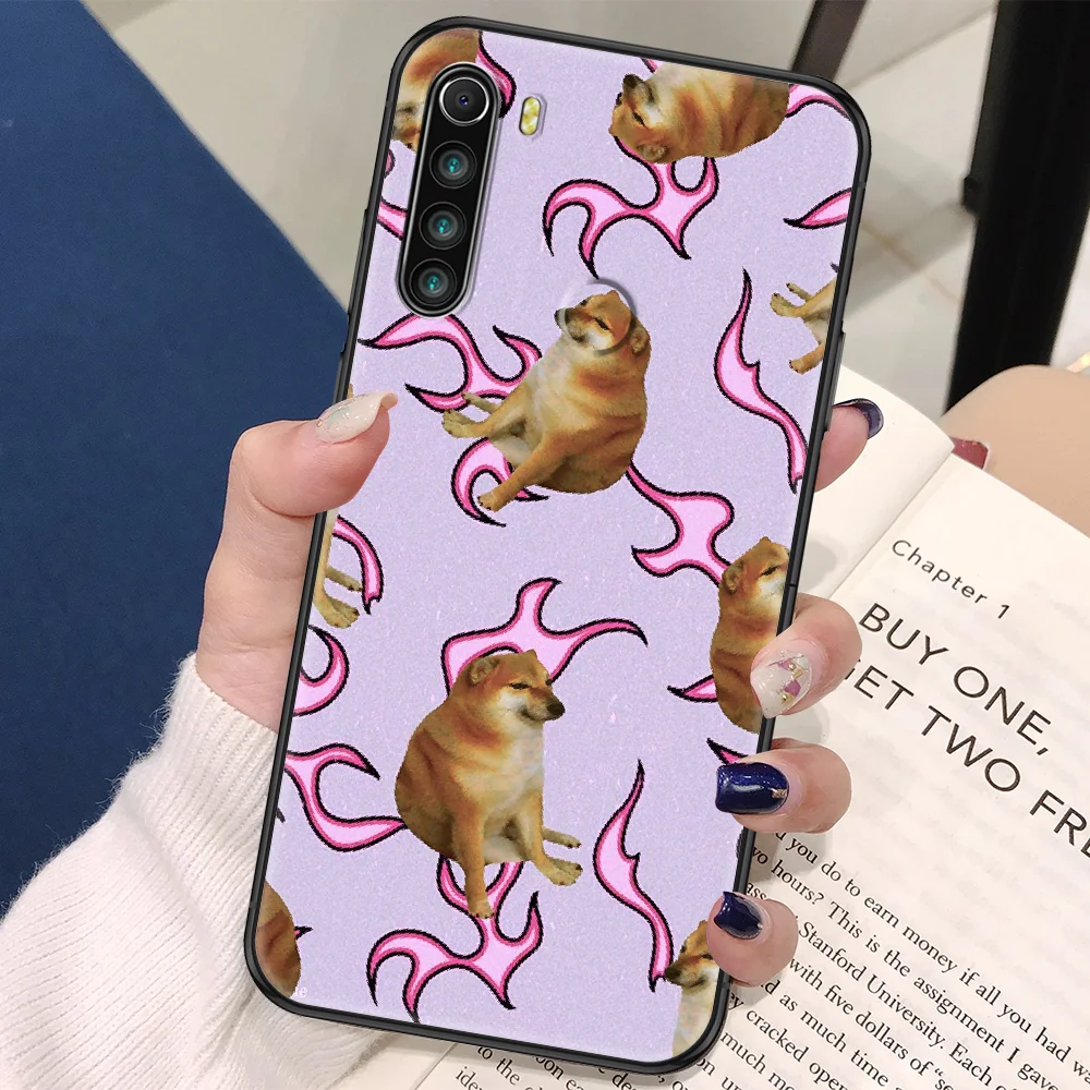 Чехол Doge Dog Cheems meme для телефона Xiaomi Redmi Note 7 8 9 10 7A 8T 9A 9T 9S 10S Pro Черный силиконовый