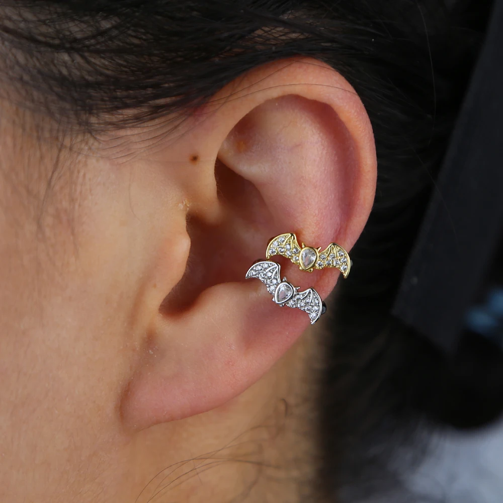 Серьги в виде животных с микро кубическим цирконием золотистые/Серебристые