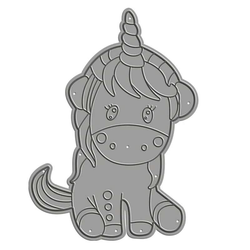

2020 New DIY Sitting Unicorn Metal Cutting Dies Cute Cartoon Animal Scrapbooking For 3D Paper Decorative Embossing Stencil Card