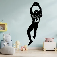 custom name number football player jersey wall decal personalized athlete sport rugby training wall sticker playroom bedroom