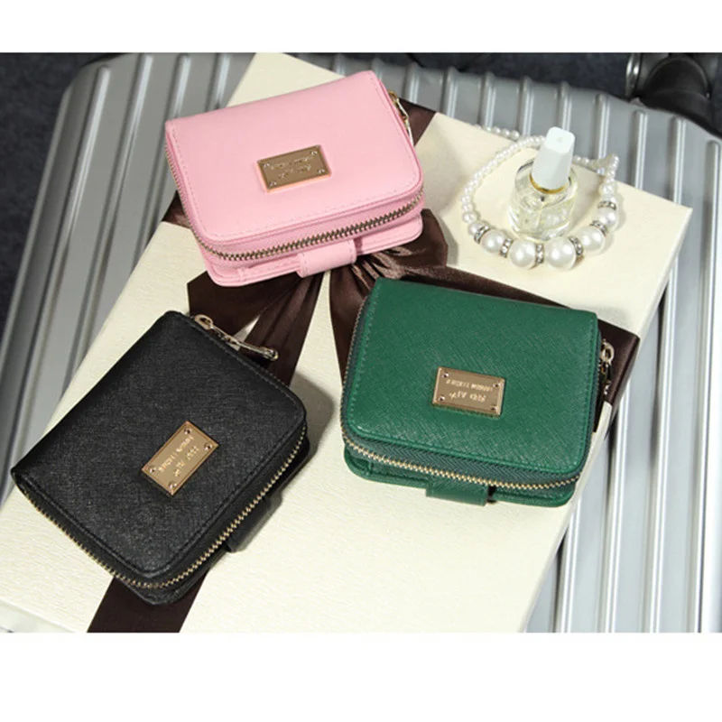 

Женские короткие кошельки из искусственной кожи, Женские однотонные кошельки, кошелек с держателем для карт, Новая модная женская маленькая мини-сумка-клатч на молнии