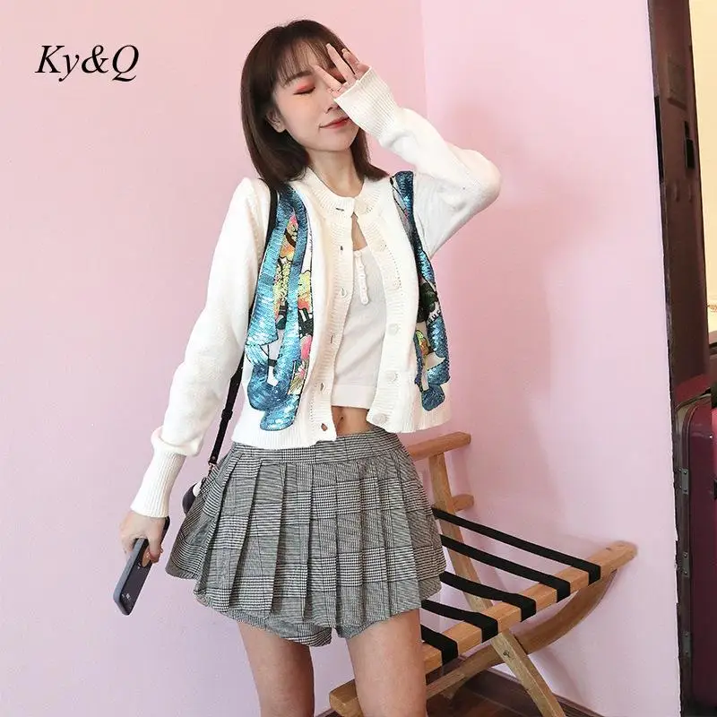 2020 зимний женский брендовый дизайнерский свитер с блестками Рождественский