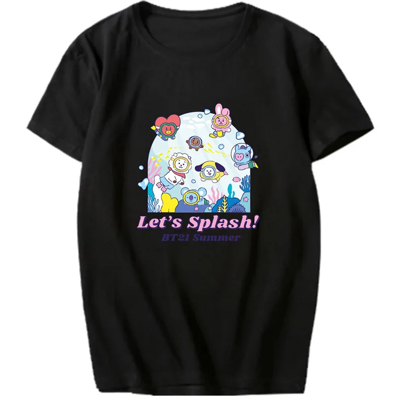 Футболка с коротким рукавом Let's Splash Q Version Bangtan BT21|Футболки| |