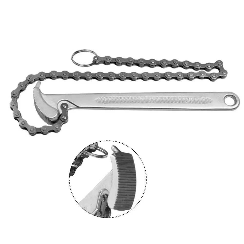 

Chain Type Locking Wrench Oil Filter Chain Wrench Heavy Duty Car For Vehicle Non-Slip Ability 9 Inch C-RV Material Tooth Block