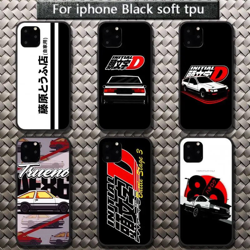 

Luxury design cartoon Initial AE 86 Sports Car Phone Case for iPhone 8 7 6 6S Plus X 5S SE 2020 XR 11 12 Pro mini pro XS MAX