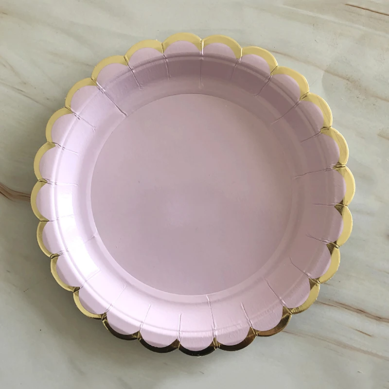 40 шт./компл. золото Фольга одноразовая посуда украшения фиолетовый Бумага
