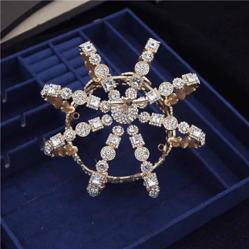 Тиары и короны в стиле барокко для мужчин женщин свадебные украшения волос -