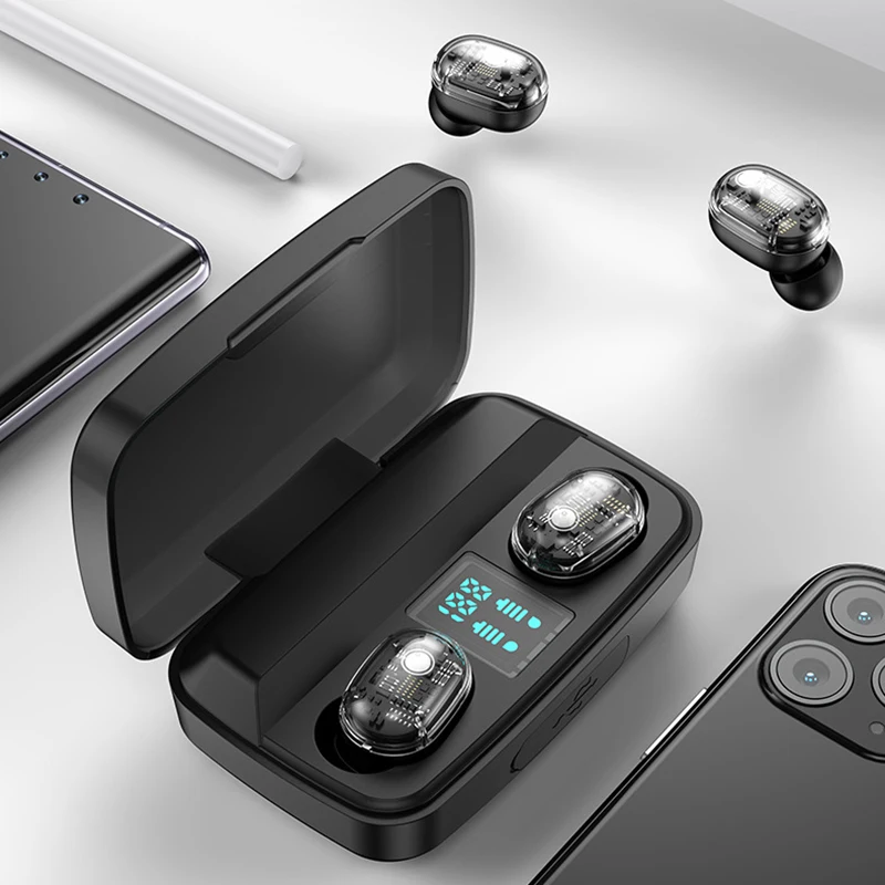 

TWS Earbuds Wireless Earphones 5.0 Bluetooth Headphones Touch Control Transparent Aptx/SBC Stereo Headset for Xiaomi Iphone