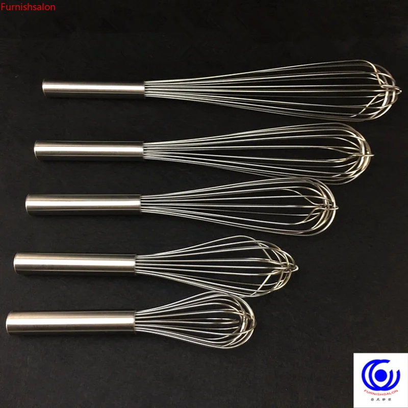 Batidor de huevos de acero inoxidable de mayor tama&ntilde;o, longitud de 10/12/14/16/18/20/22/24 pulgadas, herramienta de cocina manual para hornear, 16 cables-2