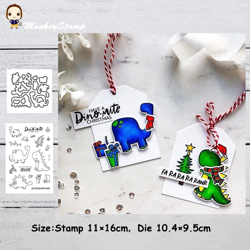 Обезьяна Рождество динозавр металлические режущие штампы и трафарет для DIY