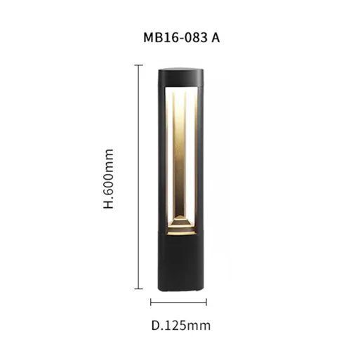 M-083A (60cm) Горячая водонепроницаемый IP65 светодиодный газон лампы COB светодиодный чип светодиодный фонарь в виде столбика для ландшафтного сада двора квадратный наружный светильник - Испускаемый цвет: M-083A (60cm)