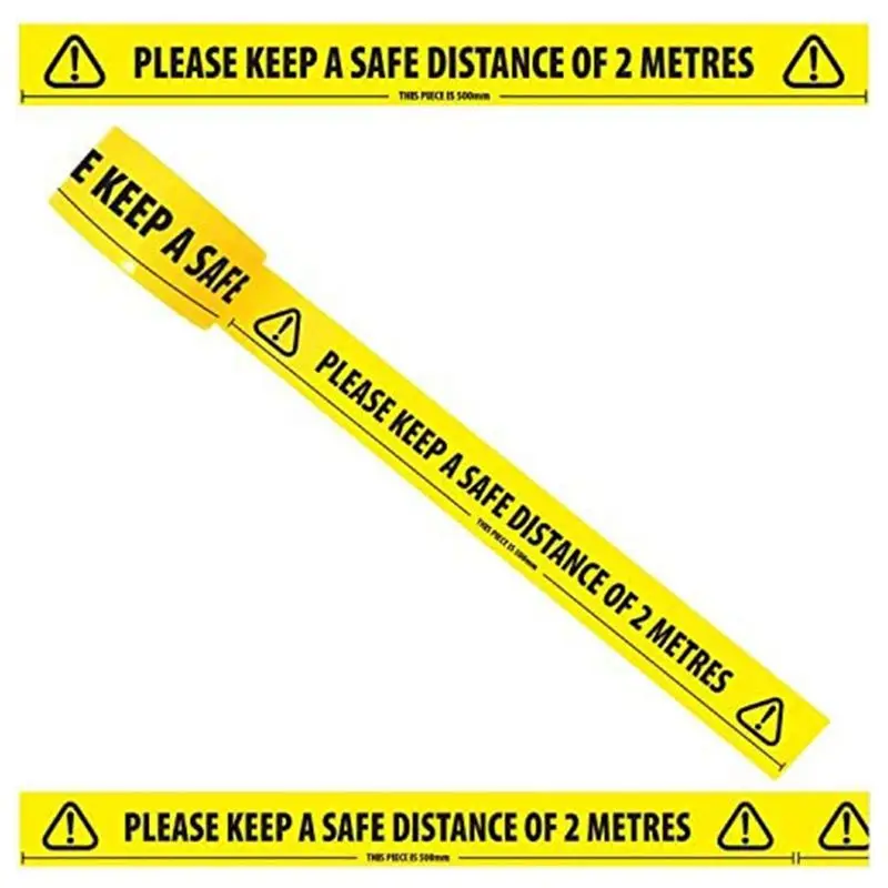 

Please Keep A Safety Distance of 2 Meters Floor Tape 33m x 48mm Distancing Safe Sticker for Supermarket Hospital wholesales