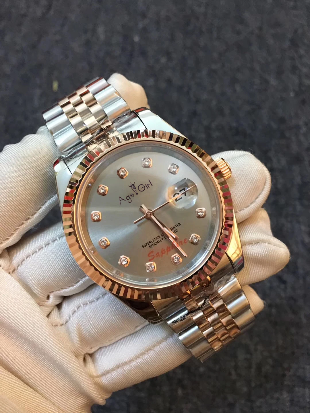 

Classic Automatic Mechanical Women Lady Datejust Stainless Steel Sapphire Silver Rose Gold Diamond Rome Black Watch 31mm
