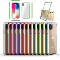 dual rainbow bumper clear cover for iphone 131211 promax xr x transparent soft silicon case for iphone 8 7 6 plus capa hoesjes