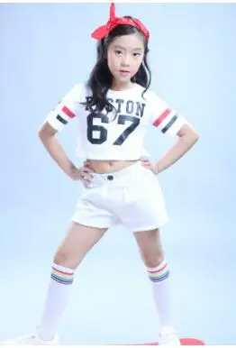 1 компл./Лот Детский костюм школьная форма юбка и топ современные джазовые