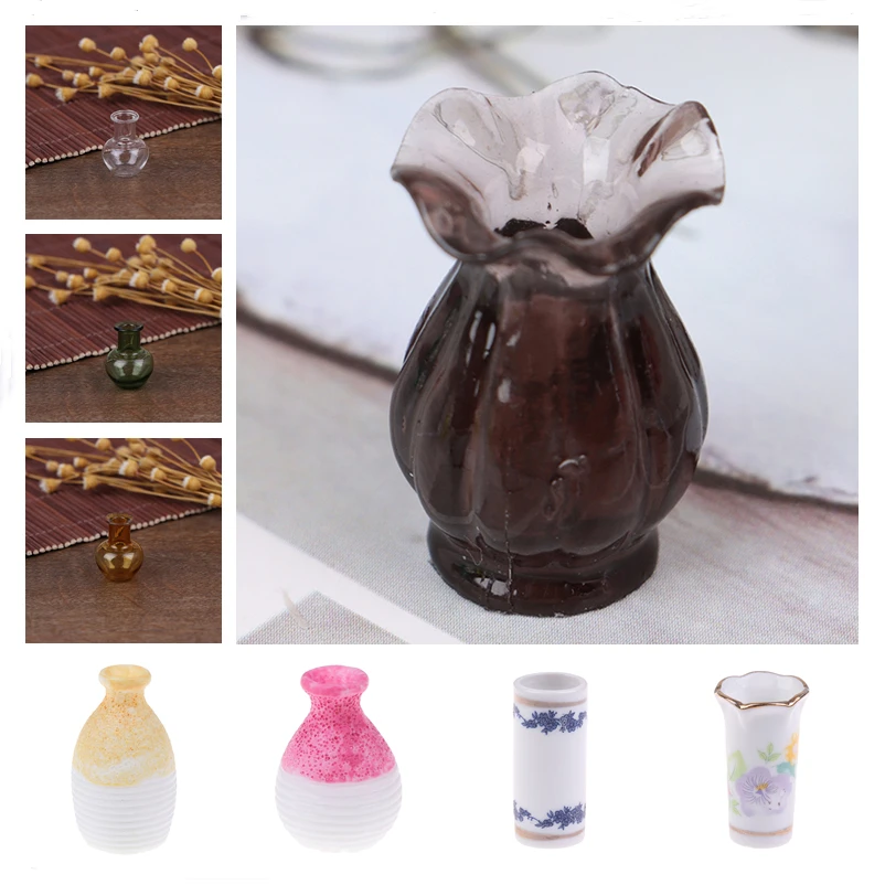 

1pc Cute Dollhouse Mini Ceramic Porcelain Vase Accessories Doll House Miniatures 1:12 Accessories Decorative Miniature