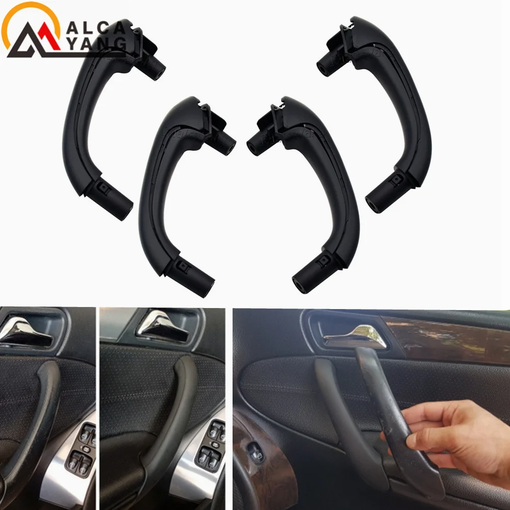 

4 Pcs Car Front Left Right Interior Door Pull Handle Set Replacement For Mercedes Benz W203 C Class Sedan 2000-2007