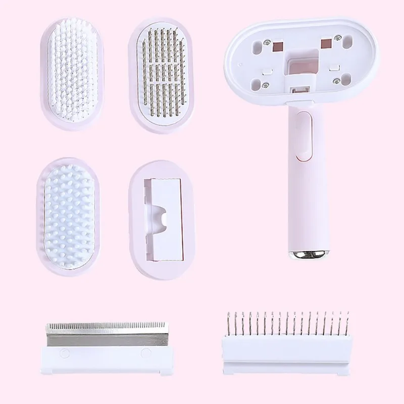 

Pet Cats Dogs Hair Removal Comb Open Knots Remove Floating Hair Self-cleaning Massage Comb Home Pet Grooming Products 5Pcs/Set